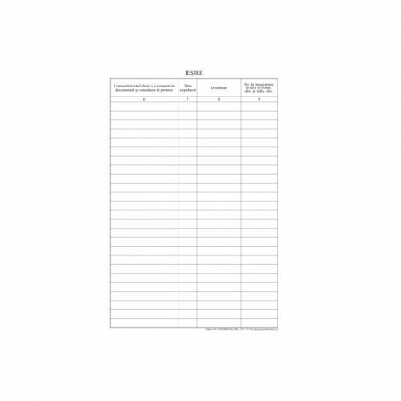 Registru intrare iesire, A4, vertical, fata - verso, carton duplex, 100 file