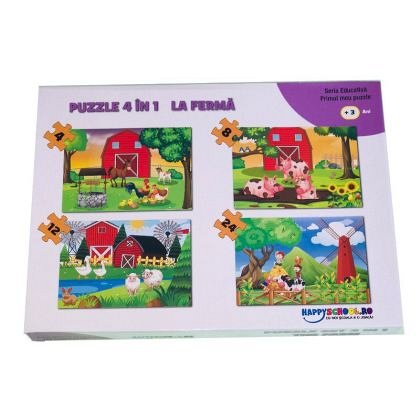 Puzzle La ferma, 4 in 1, Happyschool