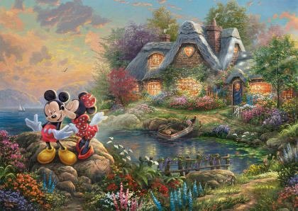 Puzzle Schmidt - Thomas Kinkade: Sweethearts Mickey&Minnie, 1.000 piese (59639)