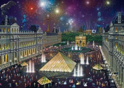 Puzzle Schmidt - Alexander Chen: Fireworks At The Louvre, 1.000 piese (59648)