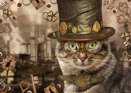 Puzzle Schmidt - Markus Binz: Steampunk Cat, 1.000 piese (59644)