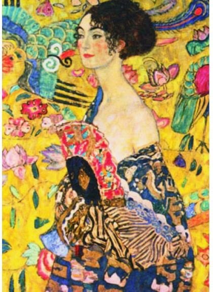 Puzzle Gold Puzzle - Gustav Klimt: Lady with Fan, 1.000 piese