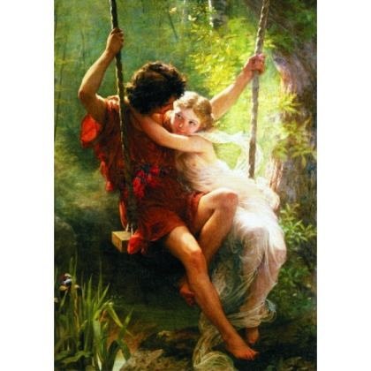 Puzzle Gold Puzzle - Pierre-August Cot: Spring Time, 1.000 piese
