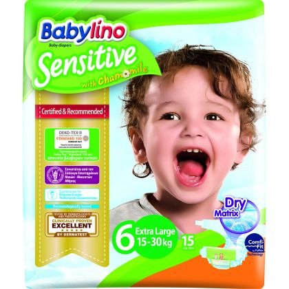 Scutece Babylino Sensitive N6 15-30kg/15 buc