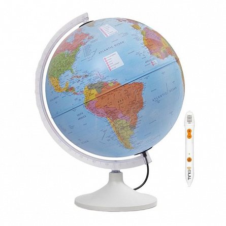 Glob Parlamondo, 30 cm, iluminat, creion inteligent, harta politica