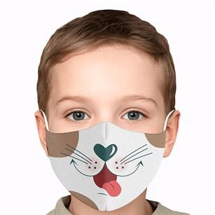 Masca de protectie din textil "Dog face", cu filtru de protectie, pentru copii, 2-7 ani