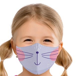 Masca de protectie din textil "Cat face", cu filtru de protectie , pentru copii, 2-7 ani
