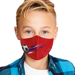 Masca de protectie din textil "Football", cu filtru de protectie, pentru copii, 5-12 ani