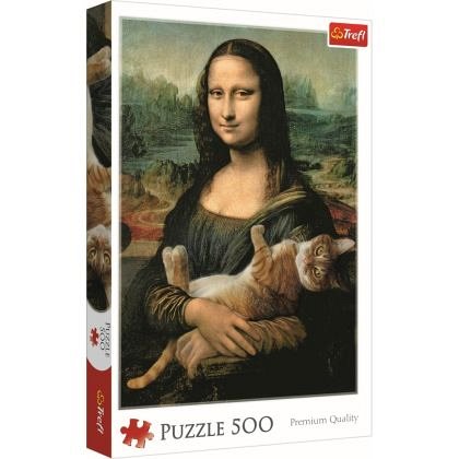 Puzzle Trefl - Monalisa cu pisica, 500 piese