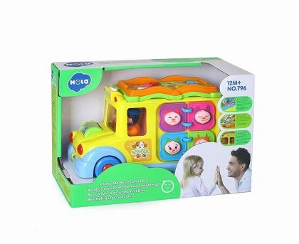 Jucarie interactiva Hola Toys - Autobuzul scolar cu sunete si lumini
