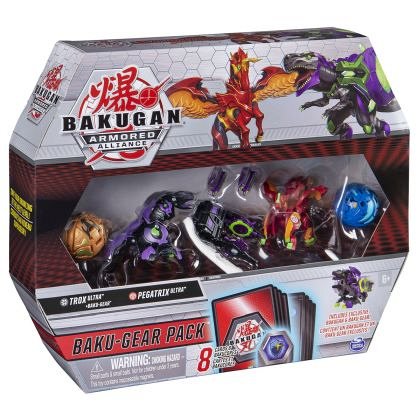 Set figurine Bakugan Ultra - Pegatrix si Trox, cu baku-gear, S2