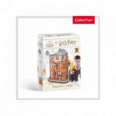 Puzzle 3D CubicFun - Harry Potter - Magazin Weasleys, 62 piese
