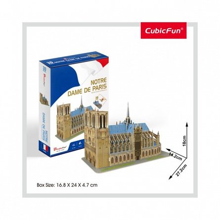 Puzzle 3D CubicFun - Notre Dame, 53 piese