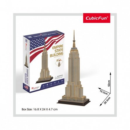 Puzzle 3D CubicFun - Empire State Building, 54 piese