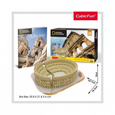 Puzzle 3D CubicFun - Colosseum + Brosura, 131 piese