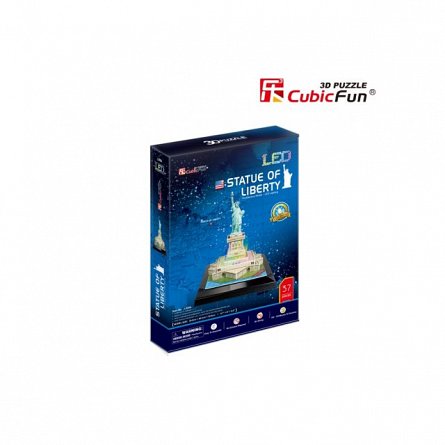 Puzzle 3D LED CubicFun - Statuia Libertatii, 37 piese