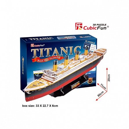 Puzzle 3D CubicFun - Nava mare Titanic, 113 piese