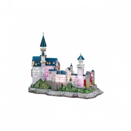 Puzzle 3D LED CubicFun - Castelul Neuschwanstein, 128 piese, 12 ani plus
