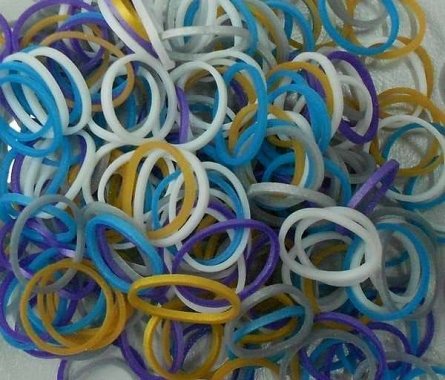 Elastice Rainbow Loom - Metalic Mix 2, 300 buc