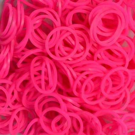 Elastice Rainbow Loom - Neon Roz, 300 buc