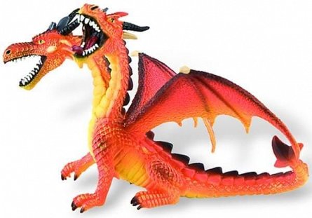 Figurina Bullyland Dragon orange cu 2 capete