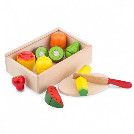 Cutie cu fructe din lemn New Classic Toys