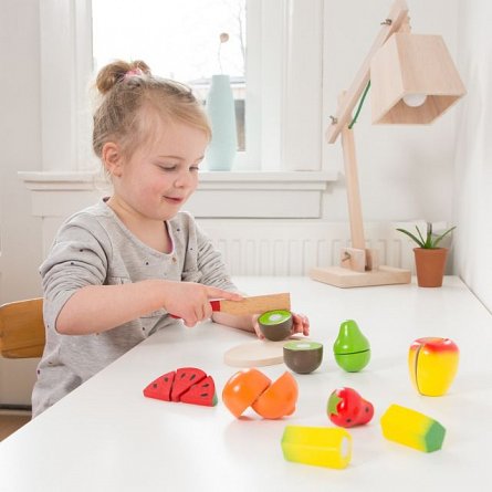 Cutie cu fructe din lemn New Classic Toys