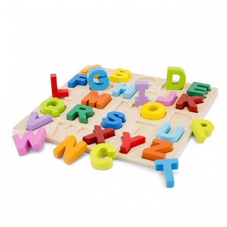 Puzzle lemn Alfabet Litere Mari, New Classic Toys