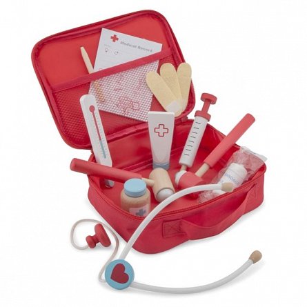 Trusa de doctor din lemn New Classic Toys