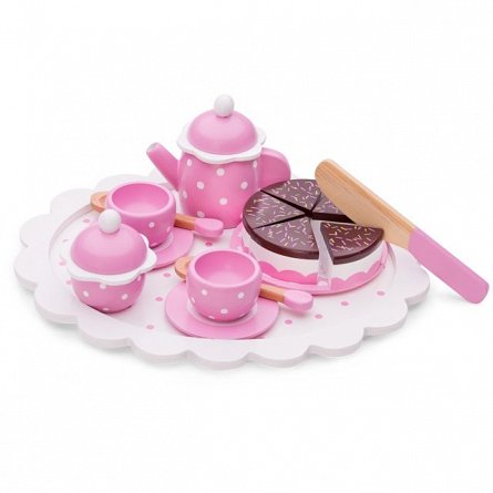 Set de ceai cu tavita din lemn New Classic Toys