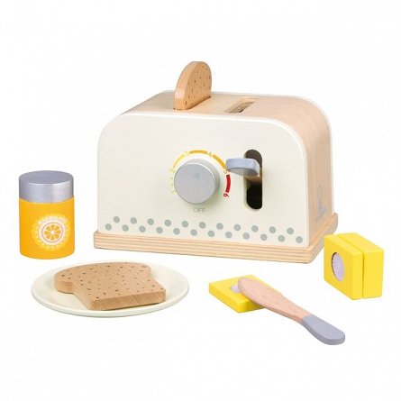 Set toaster din lemn New Classic Toys, Alb