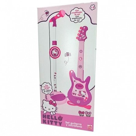 Set chitara si microfon Reig Musicales Hello Kitty