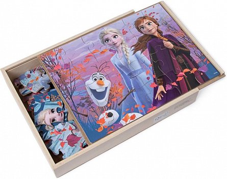 Set 3 puzzle-uri Frozen 2, din lemn