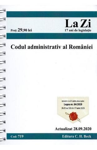 CODUL ADMINISTRATIV AL ROMANIEI ACT. 28.09.2020