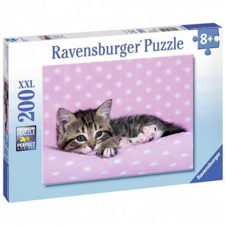 Puzzle Pisicuta pe patura, 200 piese, Ravensburger