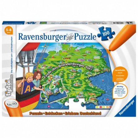Puzzle Tiptoi - Harta, 100 piese, Ravensburger