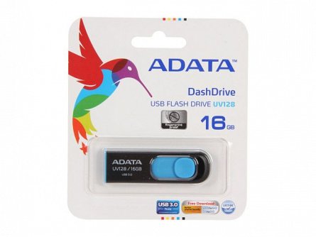 Stick Mem. USB3.0 ADATA UV128, 16GB, negru / albastru
