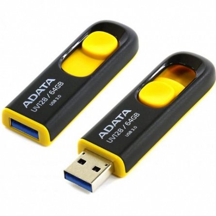 Stick Mem. USB3.1 ADATA UV128, 64GB, negru / galben