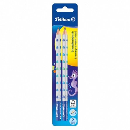 Creion grafit Pelikan, set 2 bucati, B, fara radiera, Jumbo Invat sa scriu
