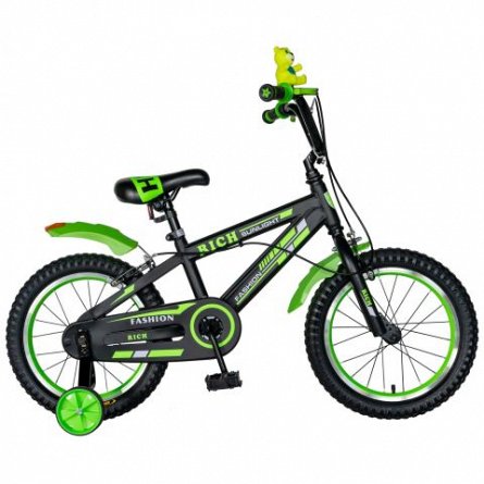Bicicleta baieti 4-6 ani, roti 16 Inch, frane C-Brake, roti ajutatoare, Rich Baby CST16/02C, cadru n