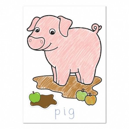 Carte de colorat cu activitati in limba engleza si abtibilduri - Ferma, Orchard Toys