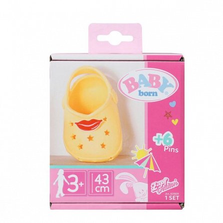 Accesorii Zapf Baby Born - Papucei cu insigne, 43 cm, diverse modele