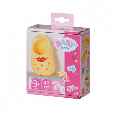 Accesorii Zapf Baby Born - Papucei cu insigne, 43 cm, diverse modele