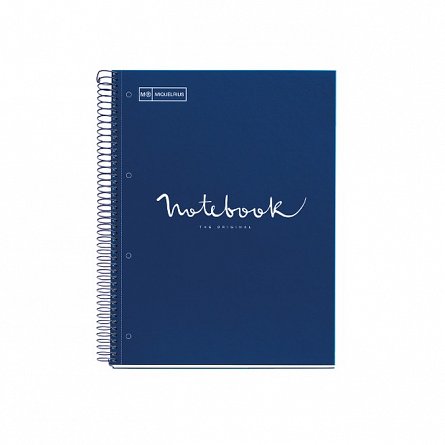 Caiet cu spira A5, 120 file, matematica, 5 subiecte, 2 perforatii, MiquelRius Emotions, navy