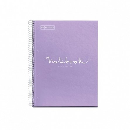 Caiet cu spira A4, 80 file, puncte, 4 perforatii, MiquelRius Emotions, lavanda