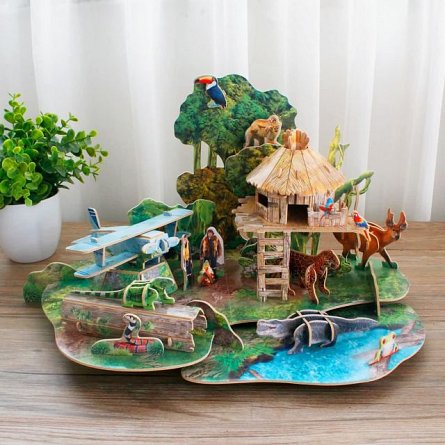 Puzzle 3D CubicFun - Padure amazoniana, cu Brosura, 67 piese