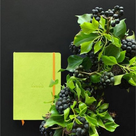 Agenda A5, 96 file, dictando, hardcover, Rhodia Rhodiorama, verde Anise