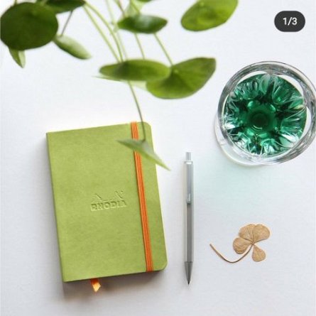 Agenda A5, 96 file, dictando, hardcover, Rhodia Rhodiorama, verde Anise