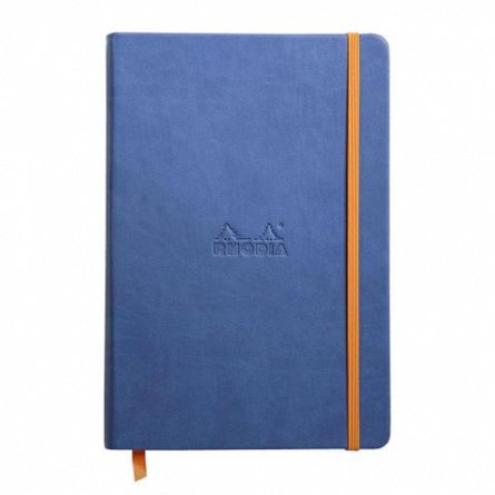 Agenda A5, 96 file, dictando, hardcover, Rhodia Rhodiorama, albastru Sapphire
