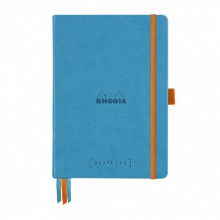 Agenda A5, 120 file, punctat, hardcover, Rhodia Goalbook, turcoaz